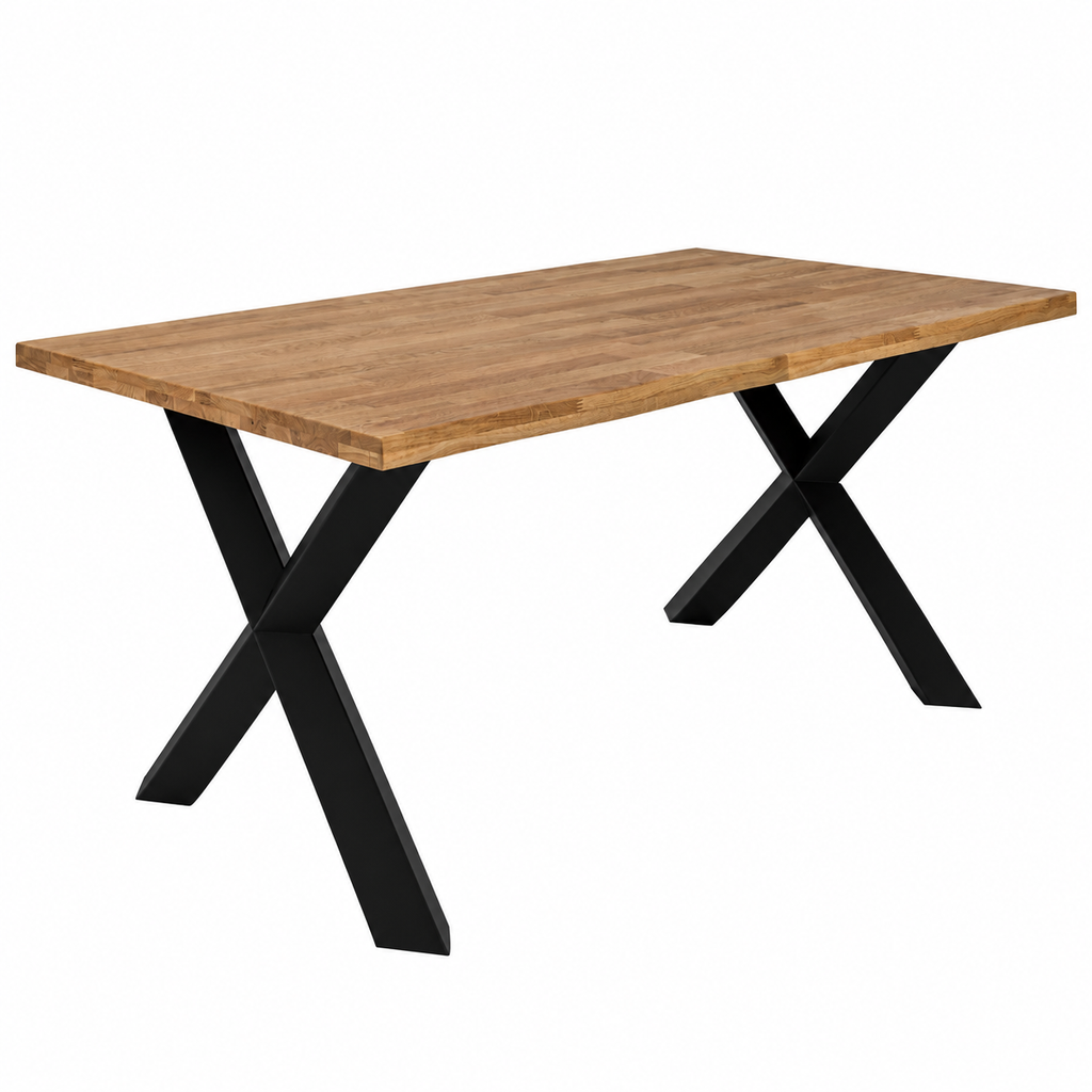 Table en chêne massif CORTINA bords organiques 180 × 100 cm – studio nuveria