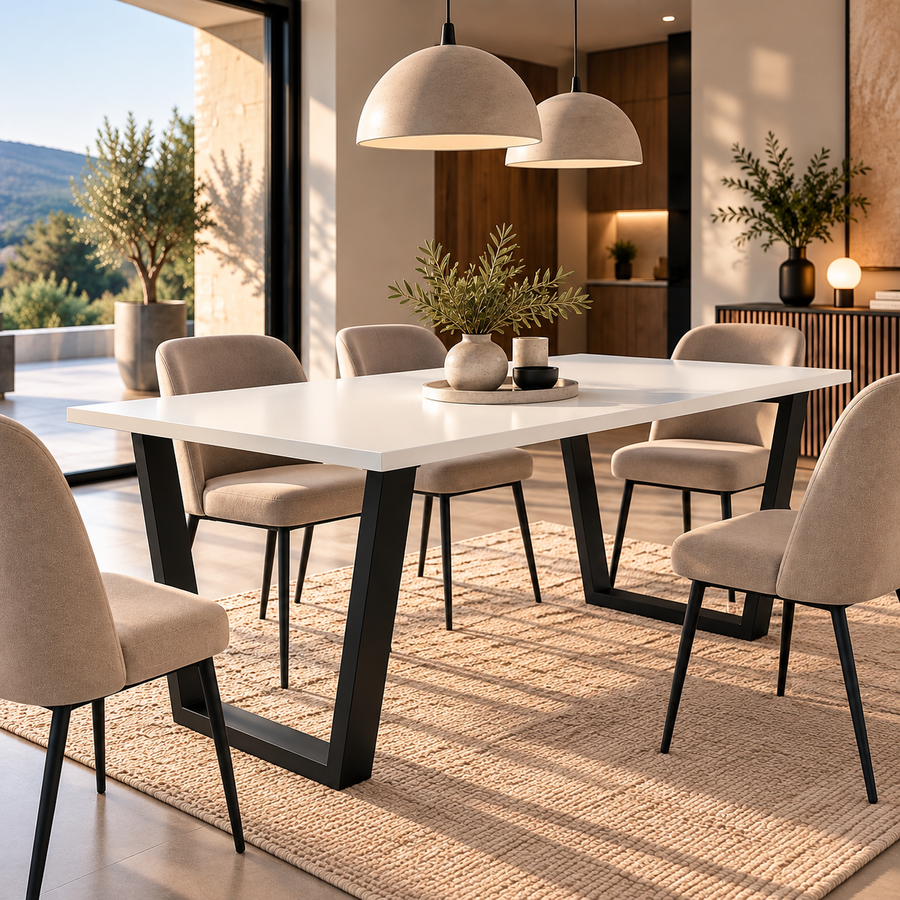 Table à manger PARMA 138 × 90 cm – Blanc – studio nuveria