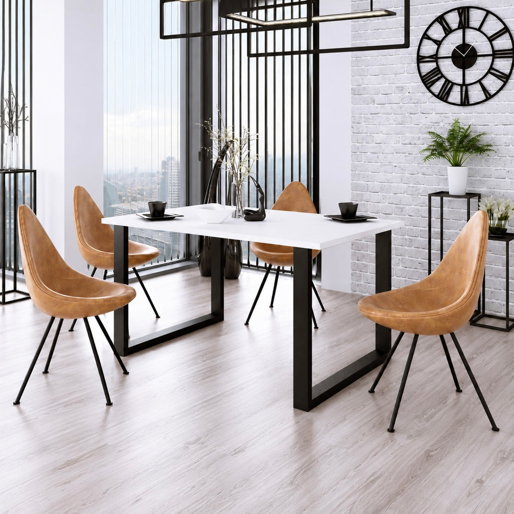 Table à manger MONZA 185 × 90 cm – Blanc – studio nuveria