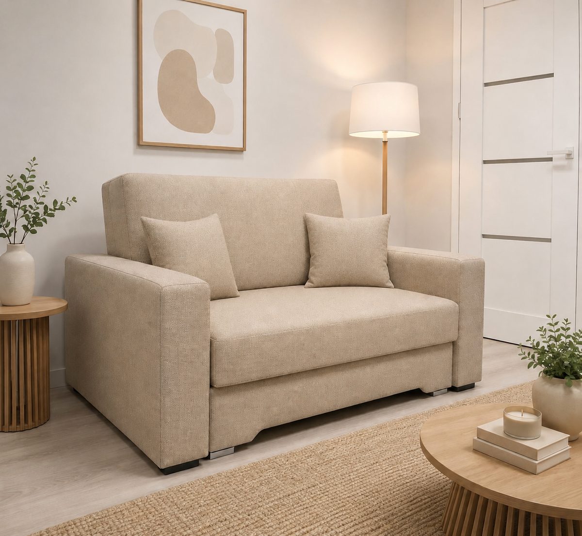 Banquette-lit AMERYKANKA 110 – Gris clair – studio nuveria