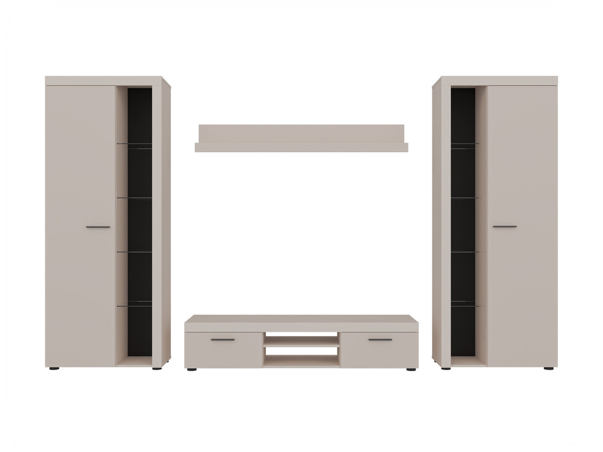 Ensemble meuble TV mural BRERA 300 cm – Beige sable – studio nuveria