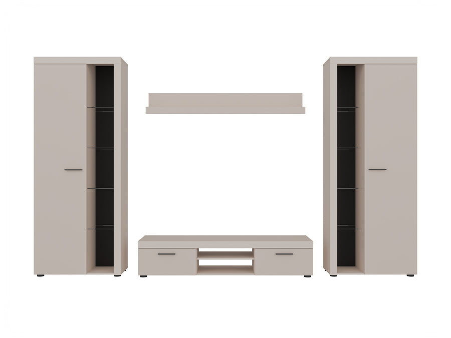 Ensemble meuble TV mural BRERA 300 cm – Beige sable – studio nuveria