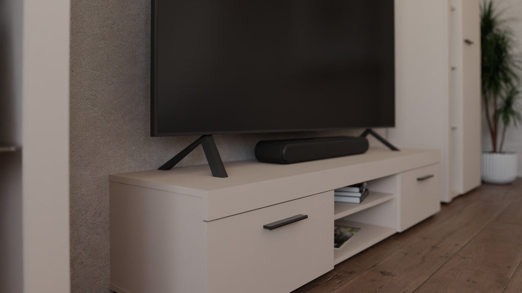 Ensemble meuble TV mural BRERA 300 cm – Beige sable – studio nuveria