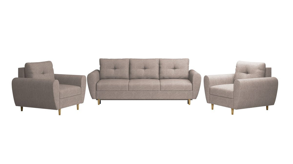 Ensemble salon KLARA 3+1+1 – Gris clair – studio nuveria