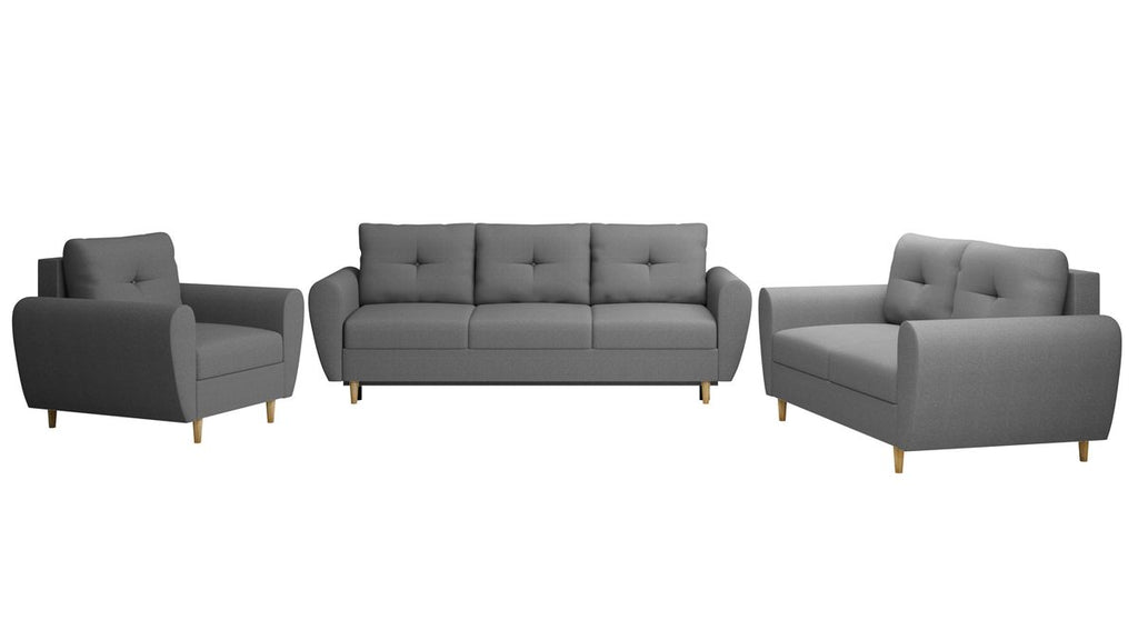 Ensemble salon KLARA 3+2+1 – Gris argenté – studio nuveria