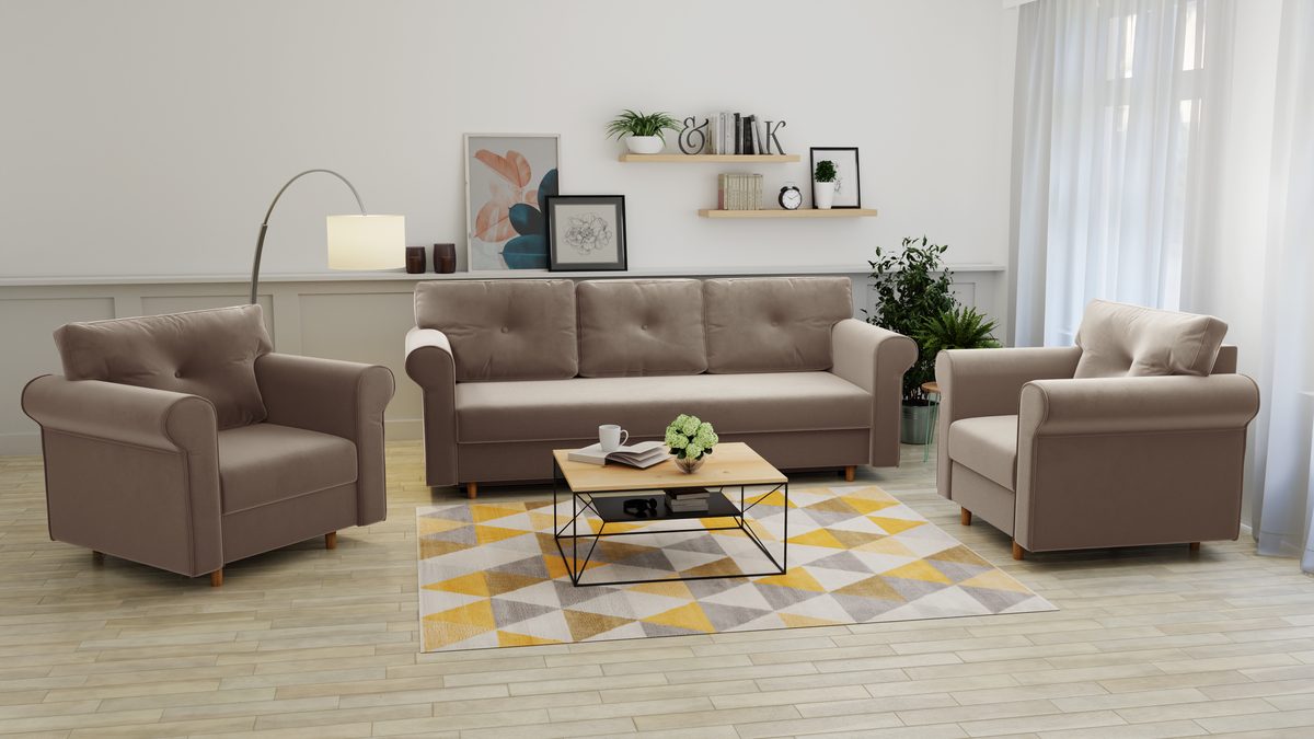 Ensemble salon MADRYT 3+1+1 – Beige – studio nuveria