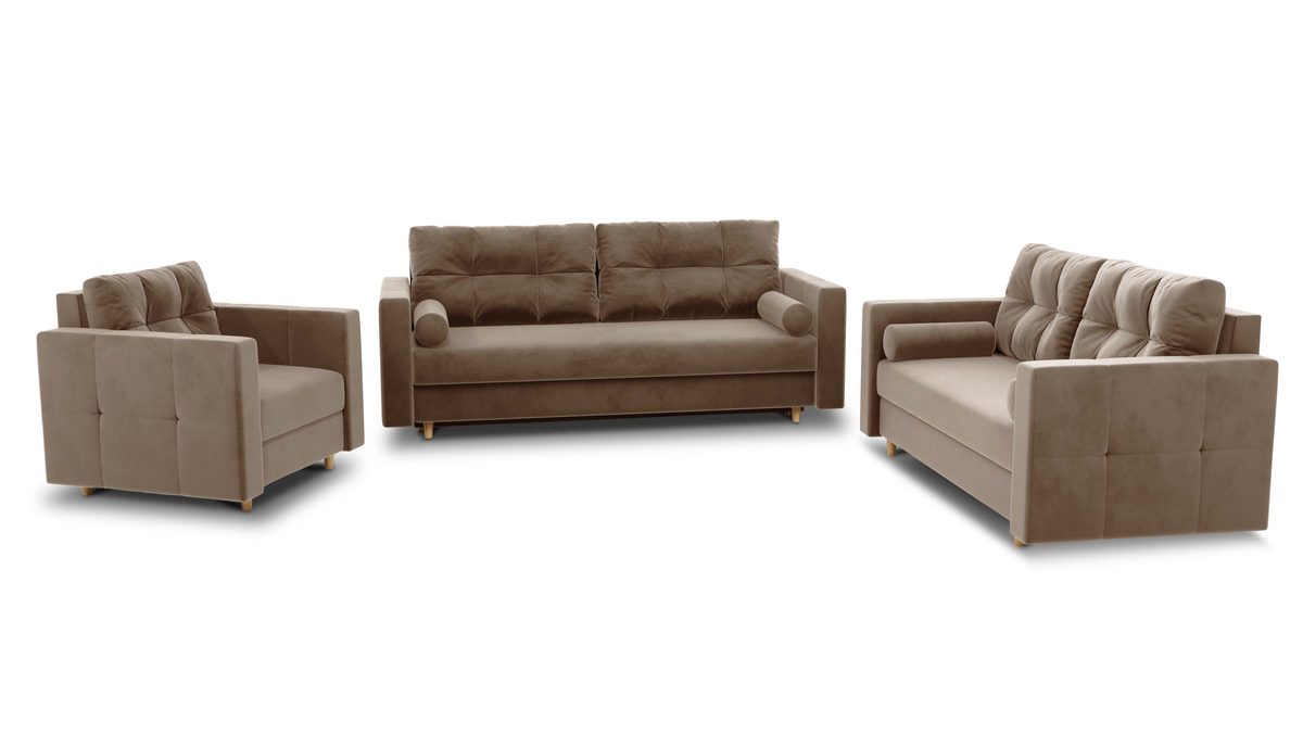 Ensemble salon PORTO 3+2+1 – Beige – studio nuveria