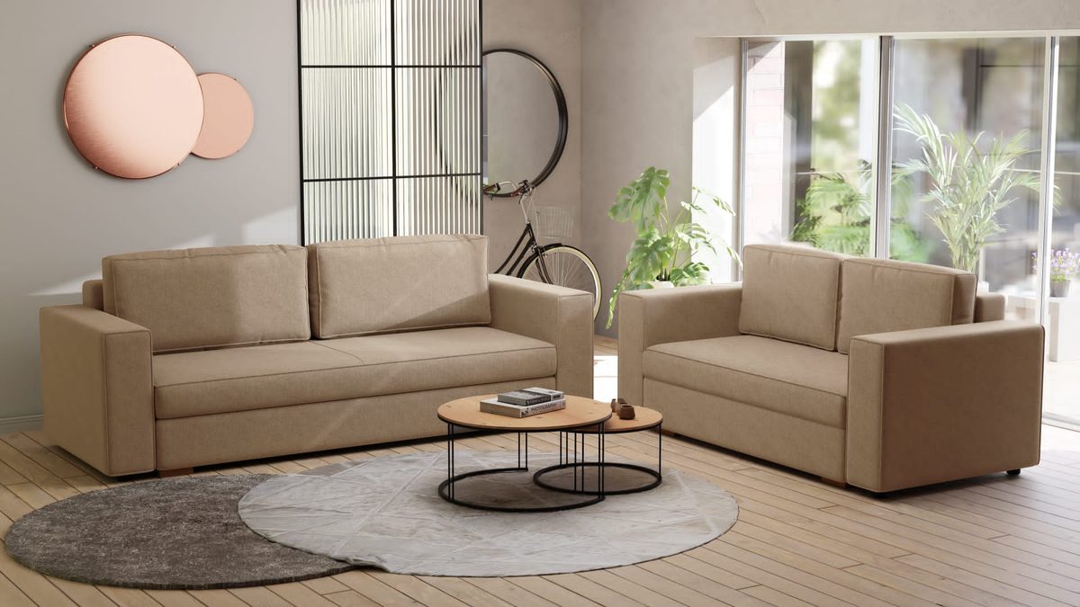 Ensemble canapés SANTOS 3+2 – Beige – studio nuveria