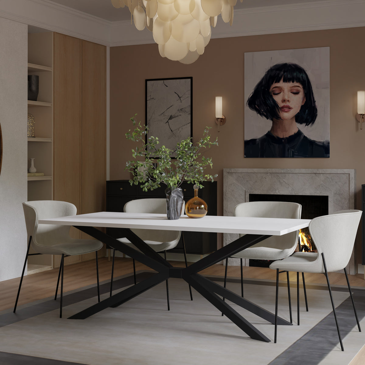 Table à manger RAVELLO 185 × 90 cm – Blanc – studio nuveria