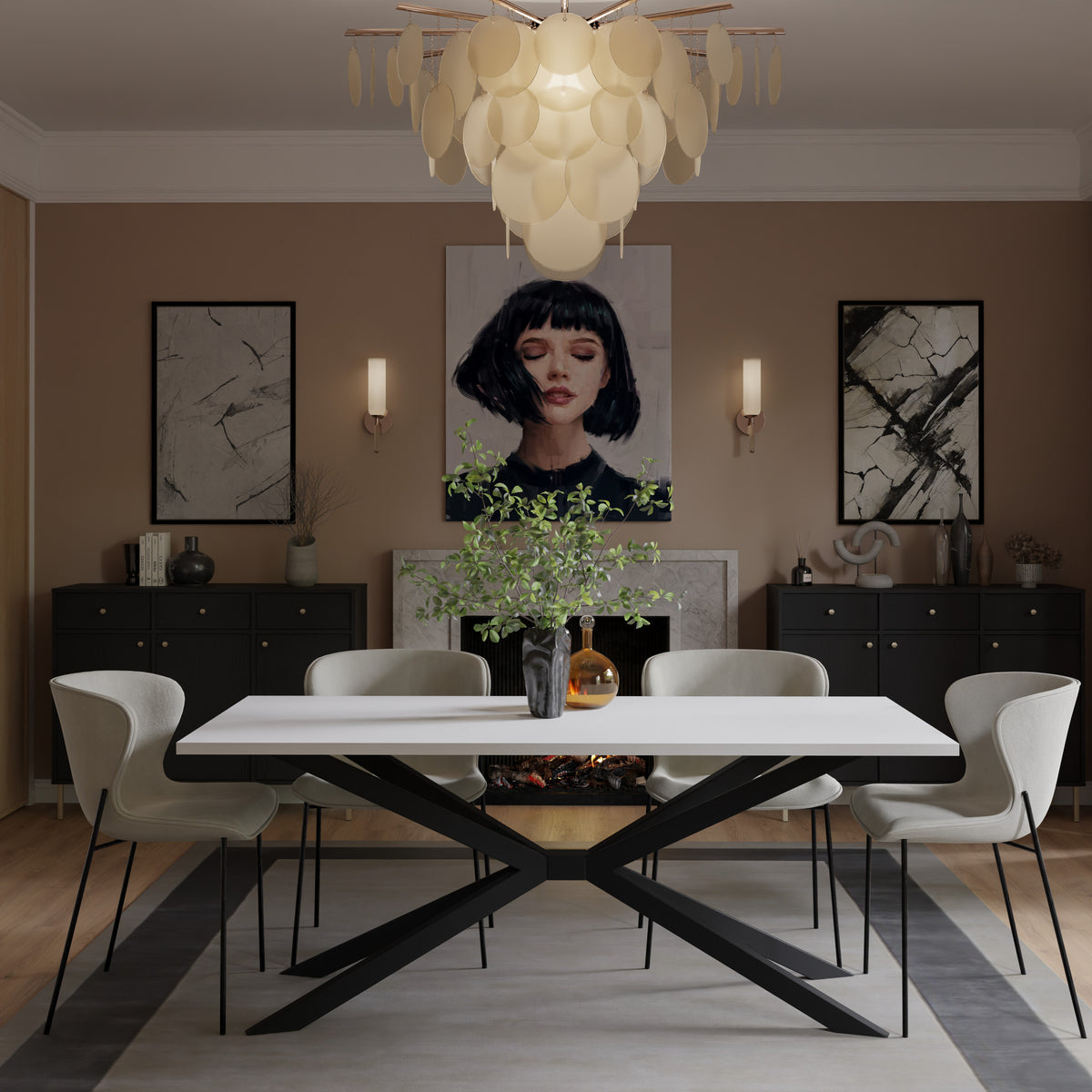 Table à manger RAVELLO 185 × 90 cm – Blanc – studio nuveria