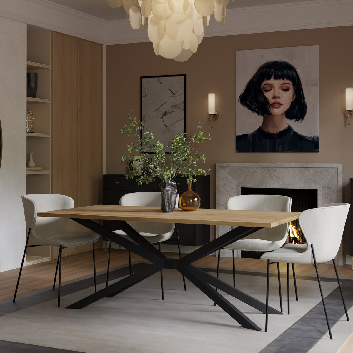 Table à manger RAVELLO 185 × 90 cm – Chêne artisan – studio nuveria