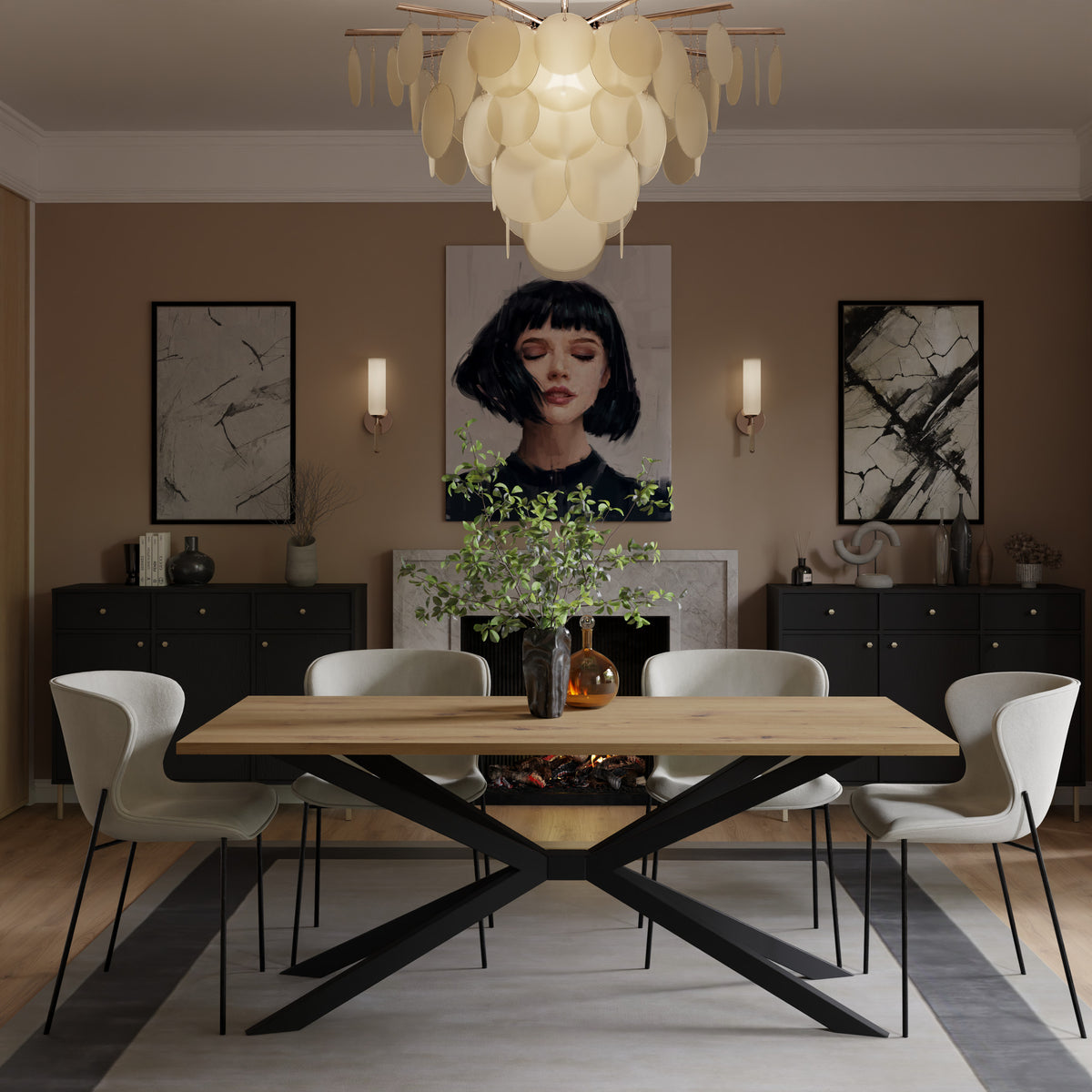 Table à manger RAVELLO 185 × 90 cm – Chêne artisan – studio nuveria