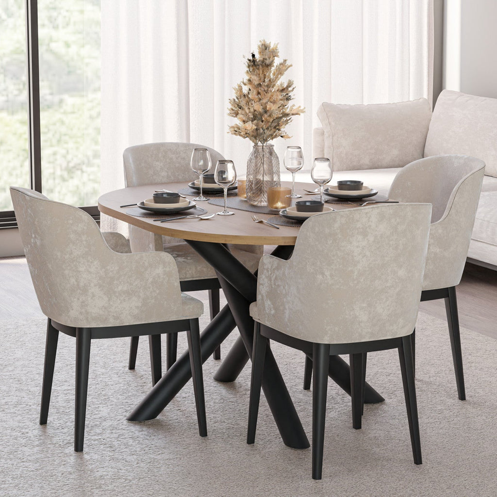 Table ovale AMALFI 138 × 100 cm – Chêne artisan – studio nuveria