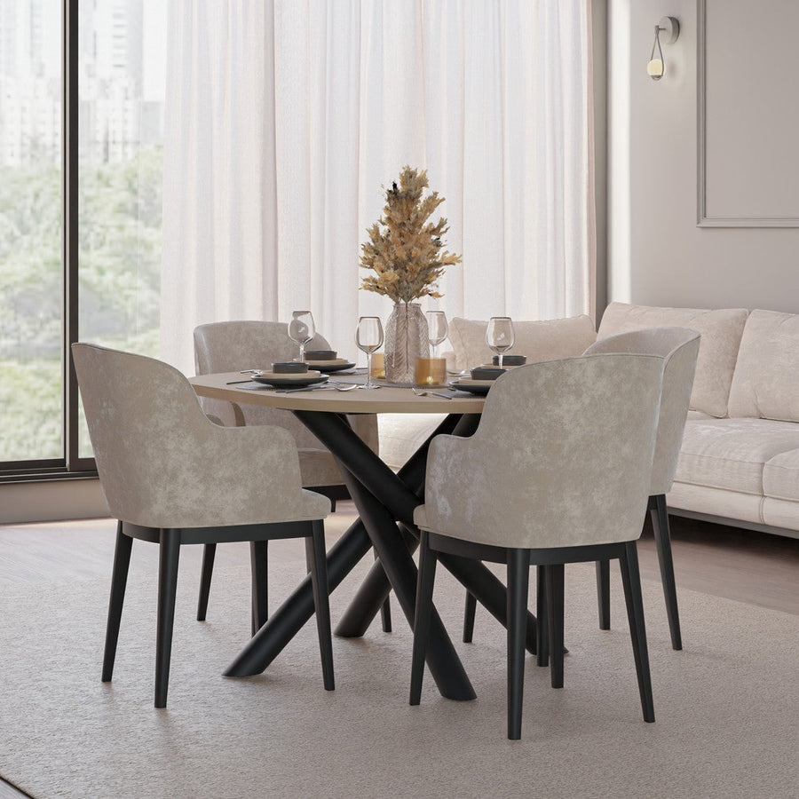 Table ovale AMALFI 138 × 100 cm – Chêne clair – studio nuveria