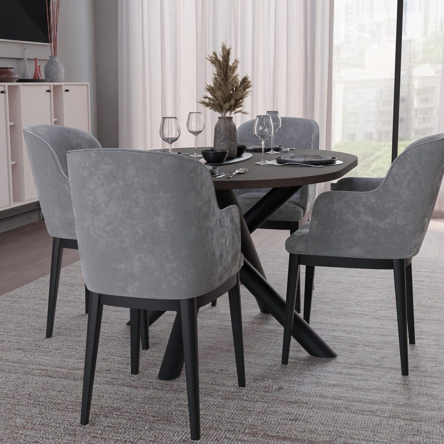 Table ovale AMALFI 138 × 100 cm – Noyer – studio nuveria