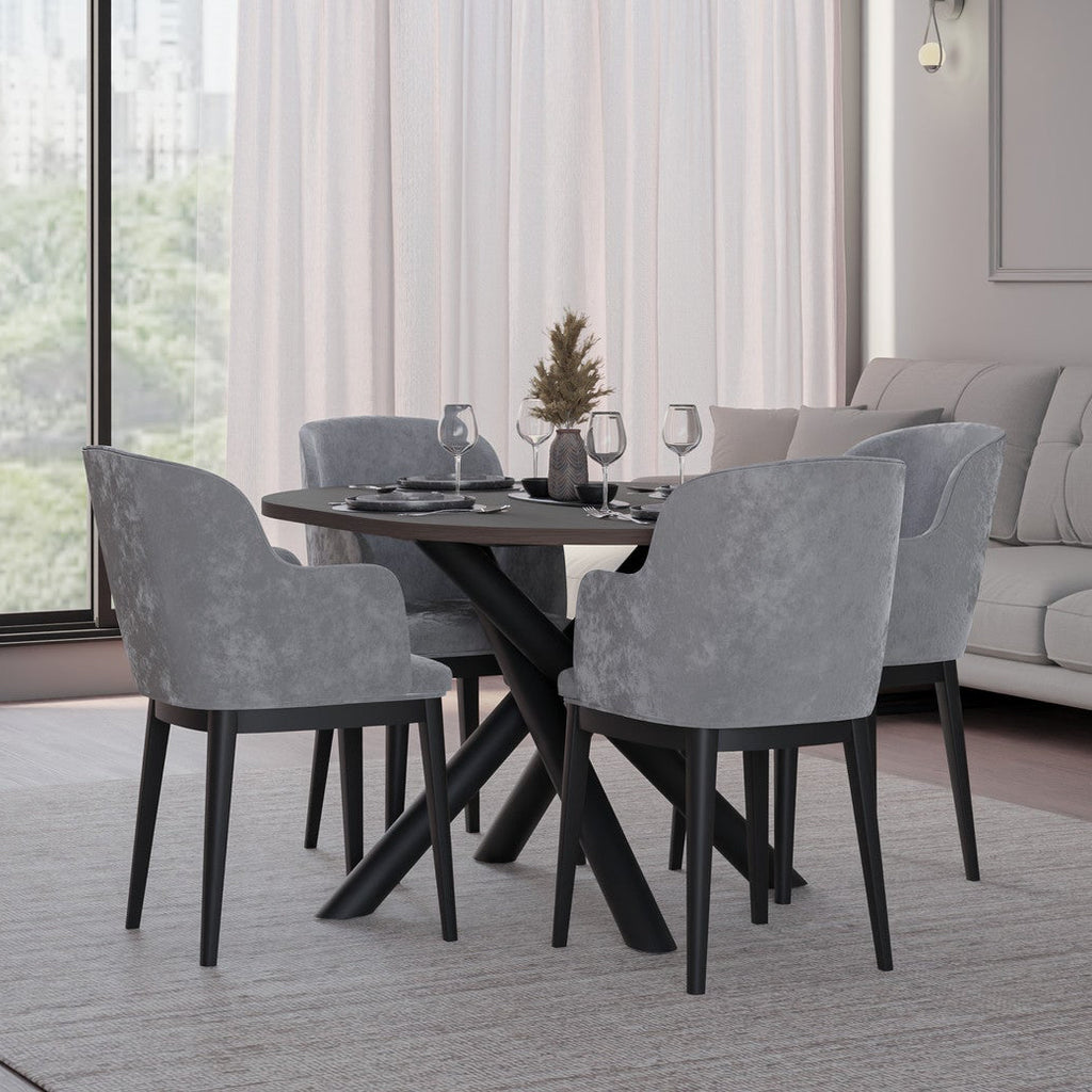 Table ovale AMALFI 138 × 100 cm – Noyer – studio nuveria
