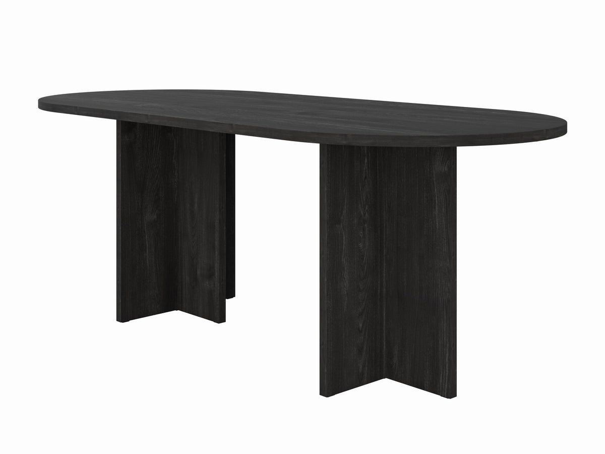 Table ovale ELBA 204 × 90 cm – Frêne noir – studio nuveria