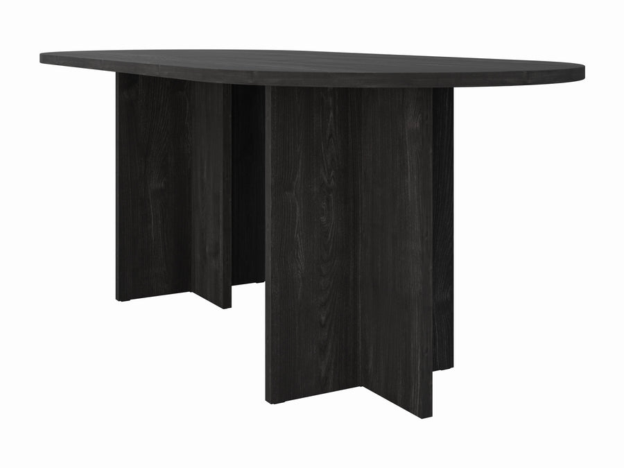 Table ovale ELBA 204 × 90 cm – Frêne noir – studio nuveria