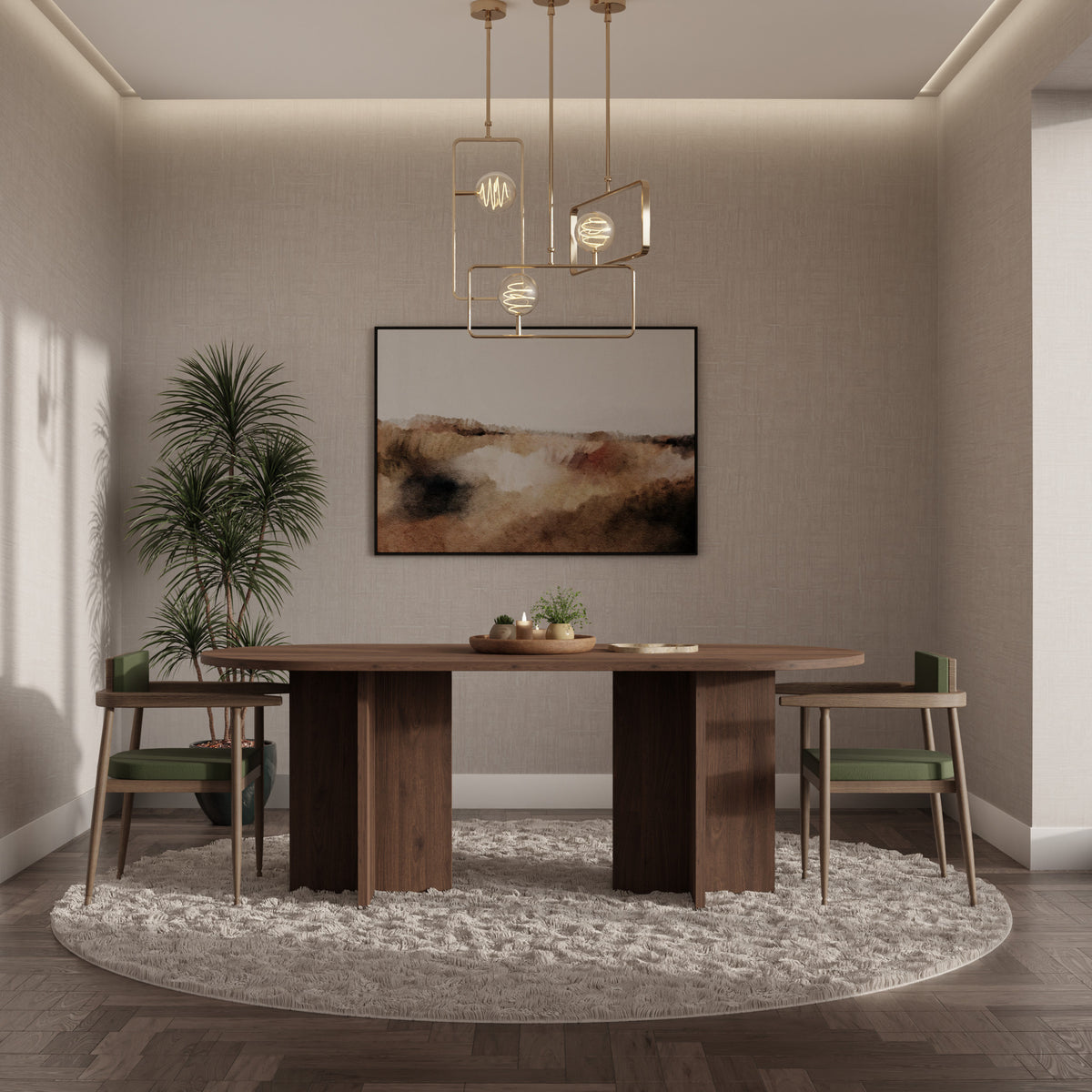 Table ovale ELBA 204 × 90 cm – Noyer – studio nuveria