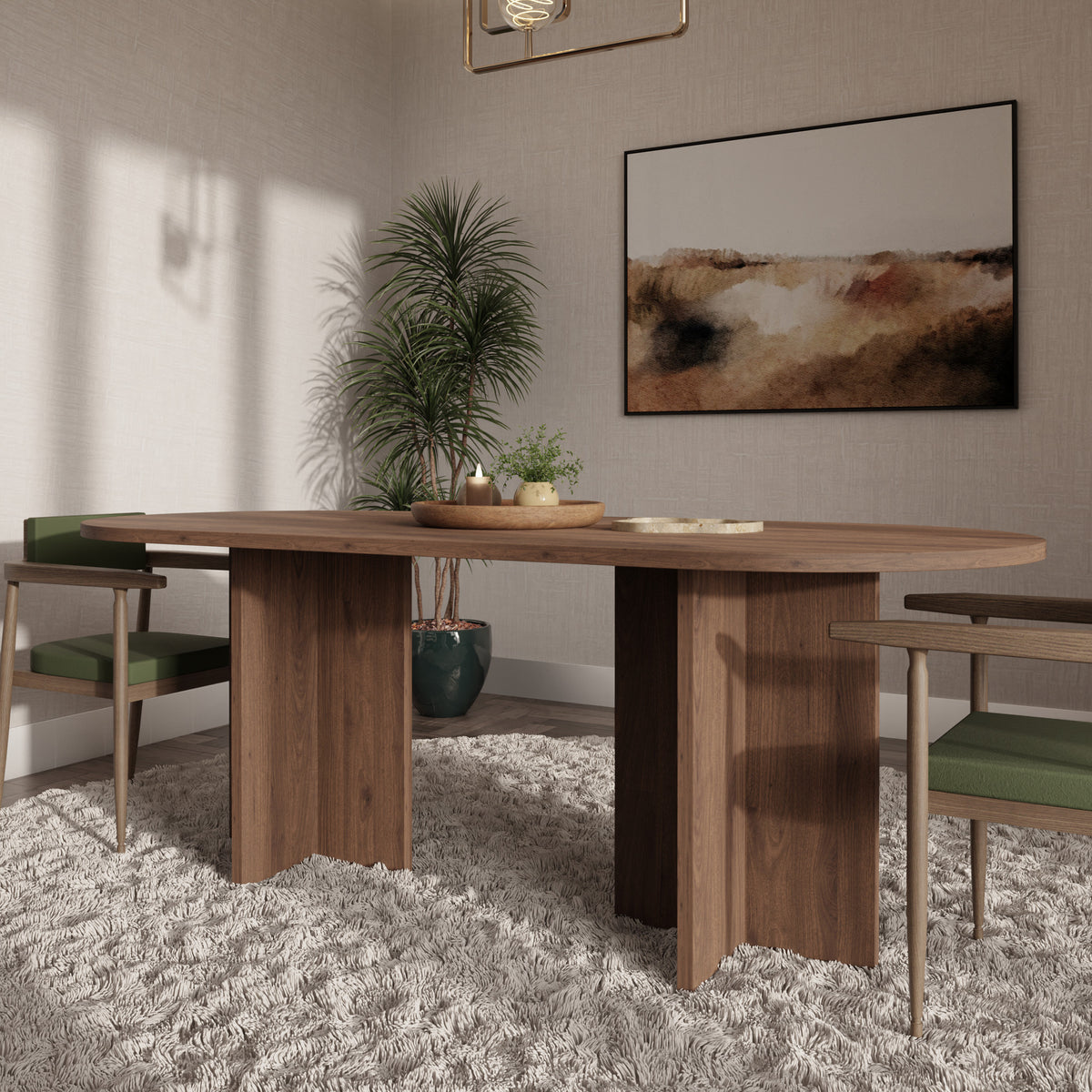 Table ovale ELBA 204 × 90 cm – Noyer – studio nuveria
