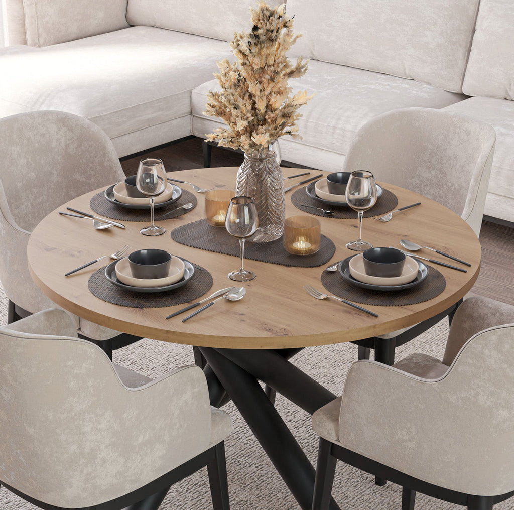 Table ronde AMALFI 110 cm – Chêne artisan – studio nuveria