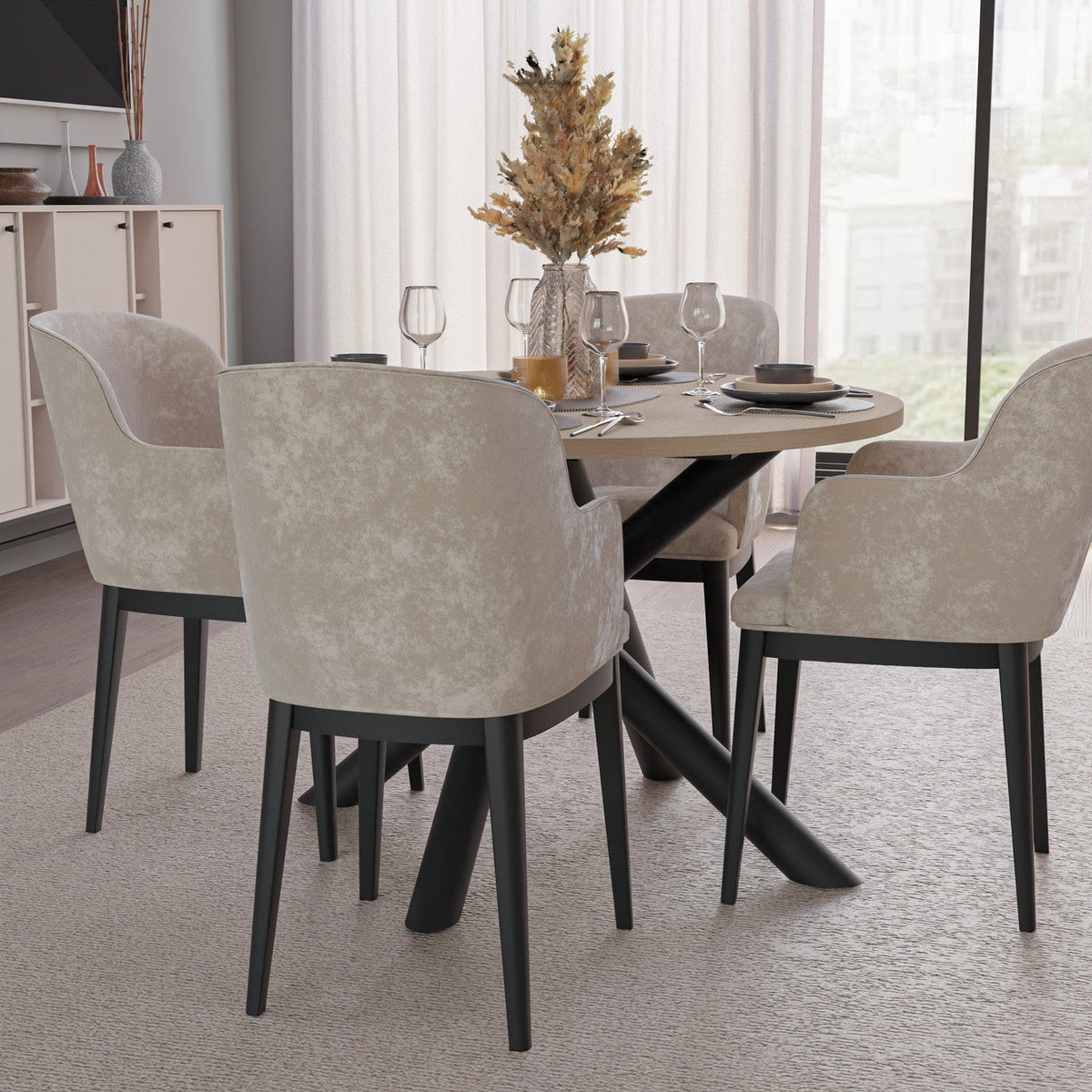 Table ronde AMALFI 110 cm – Chêne clair – studio nuveria
