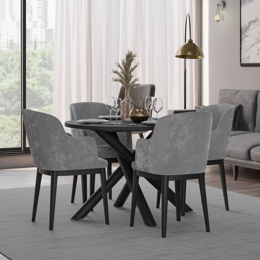 Table ronde AMALFI 110 cm – Frêne noir – studio nuveria