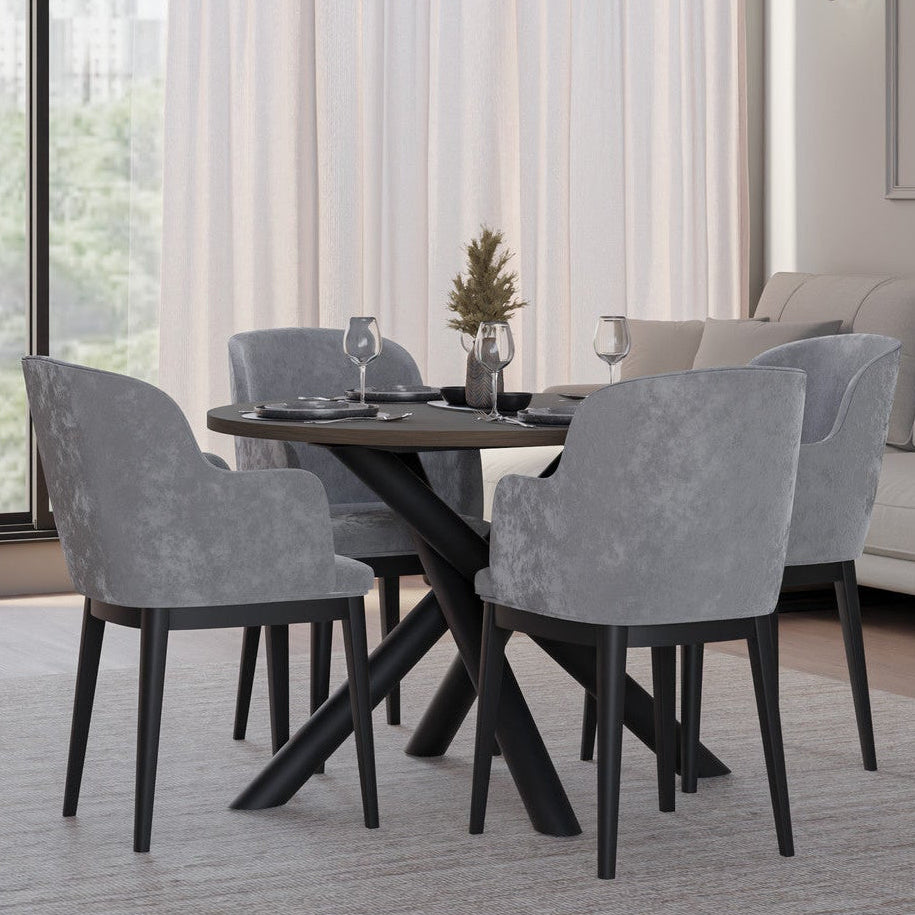 Table ronde AMALFI 110 cm – Noyer – studio nuveria